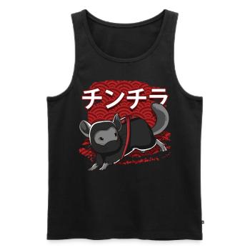 Ninja Chinchilla - Männer Premium Bio Tank Top - Schwarz - Vorne - AI Model Male 178 light (178cm)