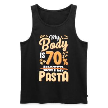 My body is 70% pasta - Men's Premium Organic Tank Top - black - Front - Michal (187cm)