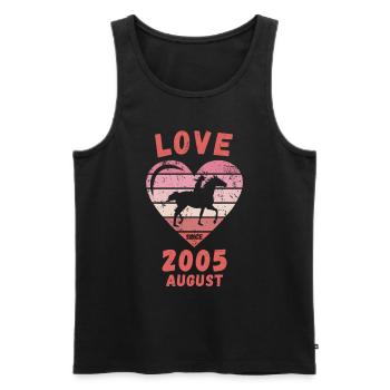 Love Pferde Reiten Geburtstag August 2005 - Männer Premium Bio Tank Top - Schwarz - Vorne - Michal (187cm)