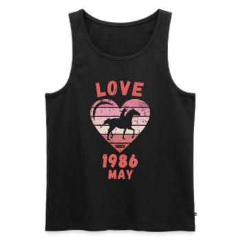 Love Horse Riding Birthday May 1986 - Men's Premium Organic Tank Top - black - Front - AI Model Male 178 light (178cm)