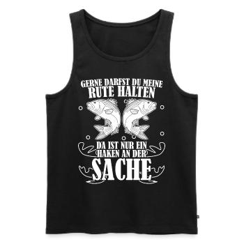 Angeln Angelrute Fischer Witz Angler - Männer Premium Bio Tank Top - Schwarz - Vorne - AI Model Male 178 light (178cm)
