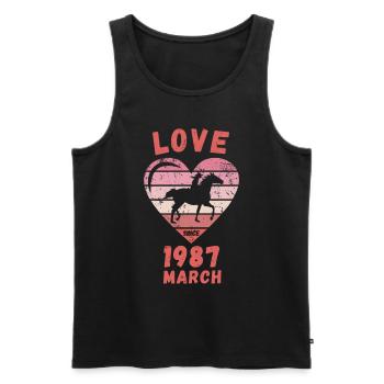 Love Horse Riding Birthday March 1987 - Men's Premium Organic Tank Top - black - Front - Michal (187cm)
