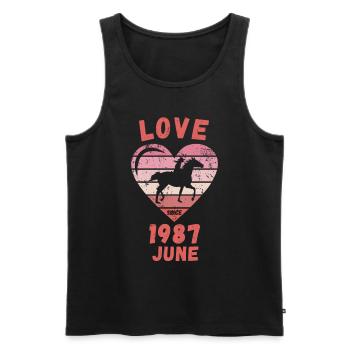 Love Horse Riding Birthday June 1987 - Men's Premium Organic Tank Top - black - Front - Michal (187cm)