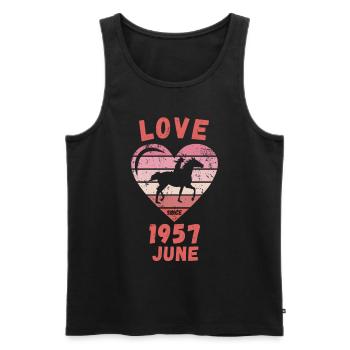 Love Horse Riding Birthday June 1957 - Men's Premium Organic Tank Top - black - Front - Michal (187cm)
