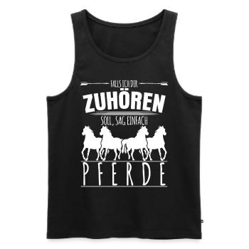 Reiten Reiter Pferde Pferd - Männer Premium Bio Tank Top - Schwarz - Vorne - Michal (187cm)
