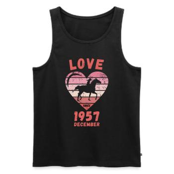 Love Horse Riding Birthday December 1957 - Men's Premium Organic Tank Top - black - Front - Michal (187cm)