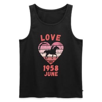 Love Pferde Reiten Geburtstag Juni 1958 - Männer Premium Bio Tank Top - Schwarz - Vorne - Michal (187cm)