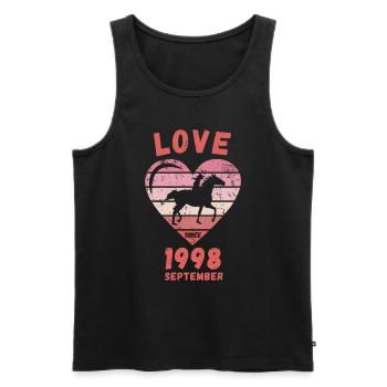 Love Horse Riding Birthday Septembre 1998 - Débardeur bio Premium Homme - noir - Devant - Michal (187cm)