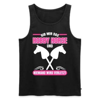 Hobby Horse Reiten Hobbyhorse - Männer Premium Bio Tank Top - Schwarz - Vorne - Michal (187cm)