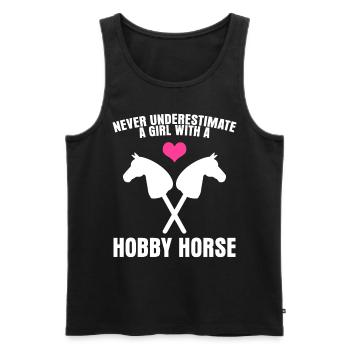 Hobby Horse Girl Rider Hobbyhorse - Débardeur bio Premium Homme - noir - Devant - AI Model Male 178 light (178cm)