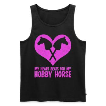 Hobby Horse Heart Hobby Horse - Débardeur bio Premium Homme - noir - Devant - AI Model Male 178 light (178cm)