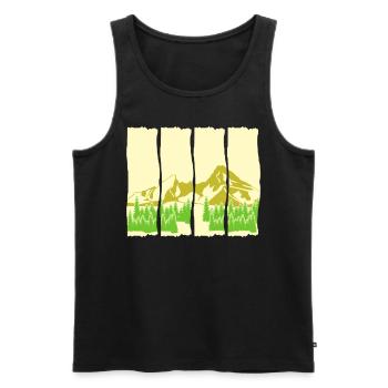 Watzmann Mountaineering Watzmann Massif - Men's Premium Organic Tank Top - black - Front - AI Model Male 178 light (178cm)
