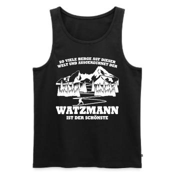 Watzmann Wanderung Berg Watzmannmassiv - Männer Premium Bio Tank Top - Schwarz - Vorne - Michal (187cm)
