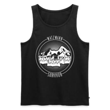 Watzmann Survivor Watzmann Massif - Men's Premium Organic Tank Top - black - Front - AI Model Male 178 light (178cm)