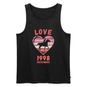 Love Horse Riding Birthday Décembre 1998 - Débardeur bio Premium Homme - noir - Devant - Michal (187cm)