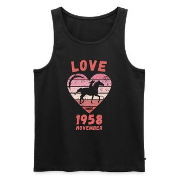 Love Pferde Reiten Geburtstag November 1958 - Männer Premium Bio Tank Top - Schwarz - Vorne - Michal (187cm)