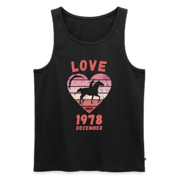 Love Horse Riding Birthday Décembre 1978 - Débardeur bio Premium Homme - noir - Devant - Michal (187cm)