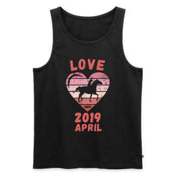 Love Horse Riding Birthday April 2019 - Men's Premium Organic Tank Top - black - Front - Michal (187cm)