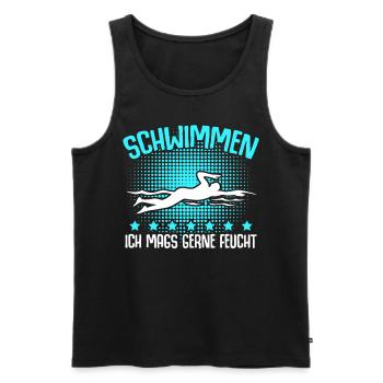 Schwimmen Schwimmer Schwimmtrainer - Männer Premium Bio Tank Top - Schwarz - Vorne - AI Model Male 178 light (178cm)