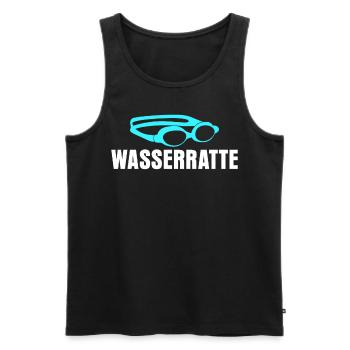 Schwimmen Wasserratte Schwimmer - Männer Premium Bio Tank Top - Schwarz - Vorne - AI Model Male 178 light (178cm)