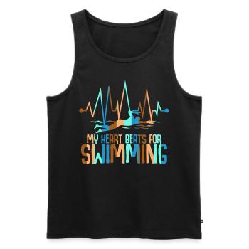 Nageurs ECG Entraîneur de natation Natation - Débardeur bio Premium Homme - noir - Devant - Michal (187cm)