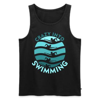 Schwimmer Schwimmtrainer Schwimmen - Männer Premium Bio Tank Top - Schwarz - Vorne - AI Model Male 178 light (178cm)