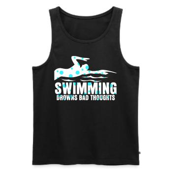 Schwimmer Spruch Schwimmtrainer - Männer Premium Bio Tank Top - Schwarz - Vorne - AI Model Male 178 light (178cm)