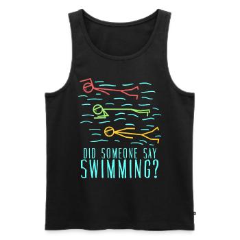 Schwimmer Schwimmtrainer Schwimmbad - Männer Premium Bio Tank Top - Schwarz - Vorne - AI Model Male 178 light (178cm)