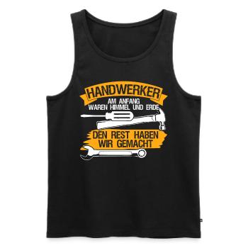 Handwerker Spruch Handwerk - Männer Premium Bio Tank Top - Schwarz - Vorne - AI Model Male 178 light (178cm)