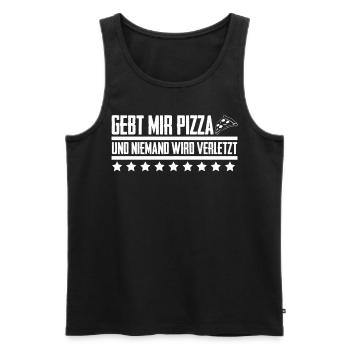 Pizza Pizzaria Pizzarezept Pizzabäcker - Männer Premium Bio Tank Top - Schwarz - Vorne - AI Model Male 178 light (178cm)