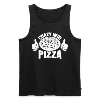 Pizza Baker Crazy into Pizza Pizzaria - Men's Premium Organic Tank Top - black - Front - AI Model Male 178 light (178cm)