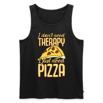 Pizza Pizza Baker funny Pizzaria - Men's Premium Organic Tank Top - black - Front - AI Model Male 178 light (178cm)