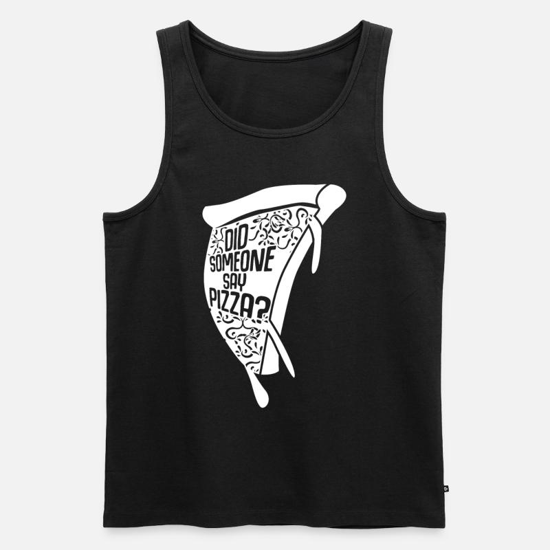 Pizza Pizzabäcker Spruch Pizzaria - Männer Premium Bio Tank Top - Schwarz