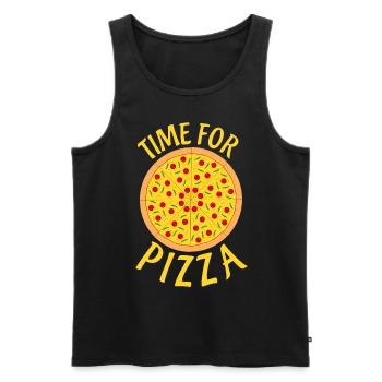 Pizza Time Pizza Baker Pizzaria - Men's Premium Organic Tank Top - black - Front - AI Model Male 178 light (178cm)