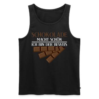 Schokolade macht schön Milchschokolade - Männer Premium Bio Tank Top - Schwarz - Vorne - AI Model Male 178 light (178cm)