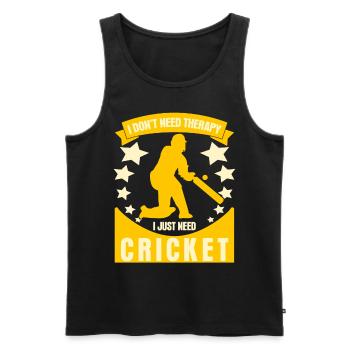 Cricket Therapy Cricketschläger - Männer Premium Bio Tank Top - Schwarz - Vorne - Michal (187cm)