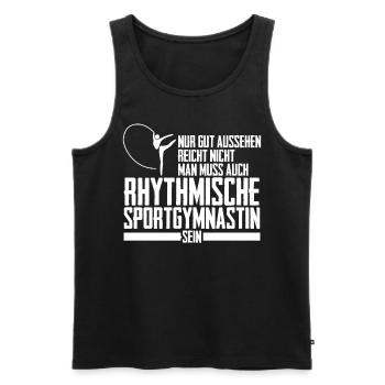Rhythmische Sportgymnastik RSG Turnen - Männer Premium Bio Tank Top - Schwarz - Vorne - AI Model Male 178 light (178cm)