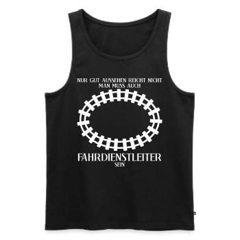 Fahrdienstleiter Züge Witz Zugführer - Männer Premium Bio Tank Top - Schwarz - Vorne - AI Model Male 178 light (178cm)