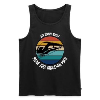 Fahrdienstleiter Spruch Züge Zugführer - Männer Premium Bio Tank Top - Schwarz - Vorne - AI Model Male 178 light (178cm)