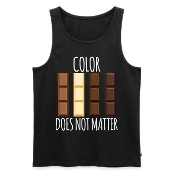 Schokolade - Männer Premium Bio Tank Top - Schwarz - Vorne - Michal (187cm)