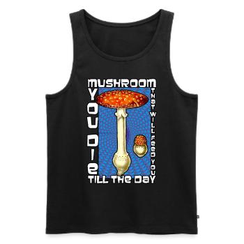 Amanita Muscaria Fliege Agaric Mykologie Psychedelisch - Männer Premium Bio Tank Top - Schwarz - Vorne - AI Model Male 178 light (178cm)