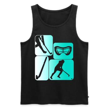 Joueurs de hockey sur gazon - Débardeur bio Premium Homme - noir - Devant - Michal (187cm)