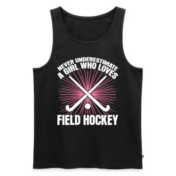 Joueurs de hockey sur gazon - Débardeur bio Premium Homme - noir - Devant - Michal (187cm)