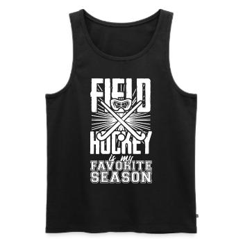 Joueur de hockey sur gazon - Débardeur bio Premium Homme - noir - Devant - Michal (187cm)