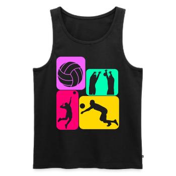 Volleyball Volleyballspieler - Männer Premium Bio Tank Top - Schwarz - Vorne - Michal (187cm)
