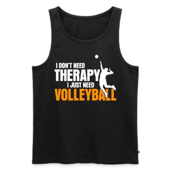 Volleyball Thérapie Volleyball Joueur de volleyball - Débardeur bio Premium Homme - noir - Devant - AI Model Male 178 light (178cm)