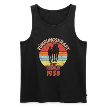 Führungskraft Reiten Geburtstag Februar 1958 - Männer Premium Bio Tank Top - Schwarz - Vorne - Michal (187cm)