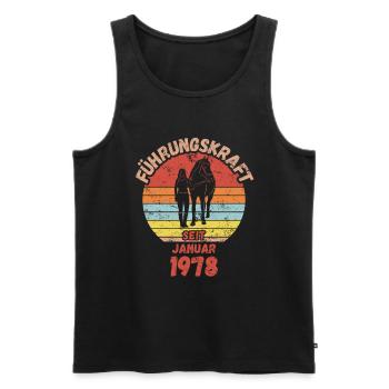 Führungskraft Reiten Geburtstag Januar 1978 - Männer Premium Bio Tank Top - Schwarz - Vorne - Michal (187cm)