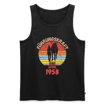 Führungskraft Reiten Geburtstag April 1958 - Männer Premium Bio Tank Top - Schwarz - Vorne - Michal (187cm)
