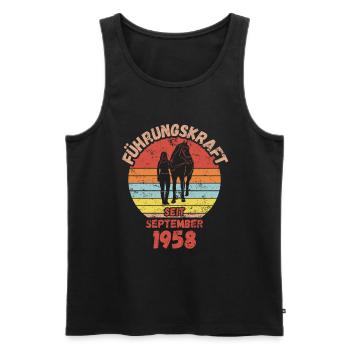 Führungskraft Reiten Geburtstag September 1958 - Männer Premium Bio Tank Top - Schwarz - Vorne - Michal (187cm)
